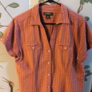 Eddie Bauer seersucker cotton top
